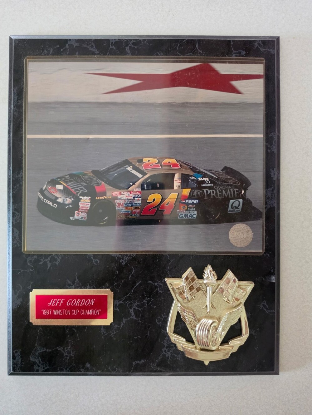 Jeff Gordon #24 NASCAR Framed Plaque - Black and Gold
